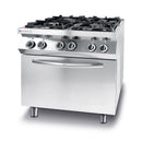 Hendi Gas Cooker Kitchen Line 4 Burners avec Elek. Four gn