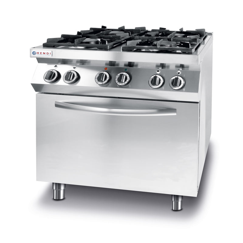 Hendi gas cooker kitchen line 4 burners with elek. Oven gn
