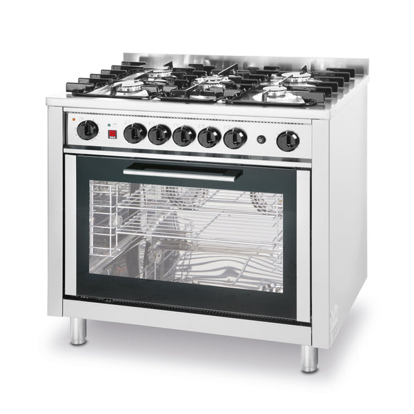 Hendi gas cooker gas stove 5-flame with electric oven
