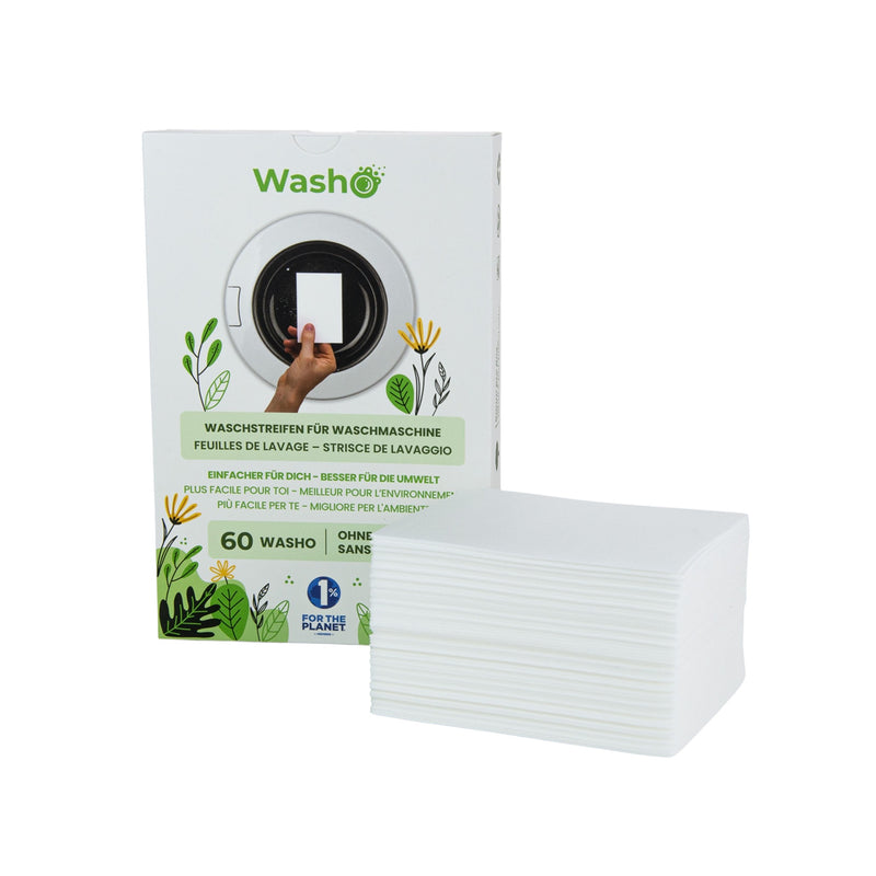 Washo Washing Strips Classic senza fragranza, 3 x 60 pezzi.