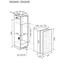 Electrolux installation refrigerator with freezer, EK242SRWE, 214 l