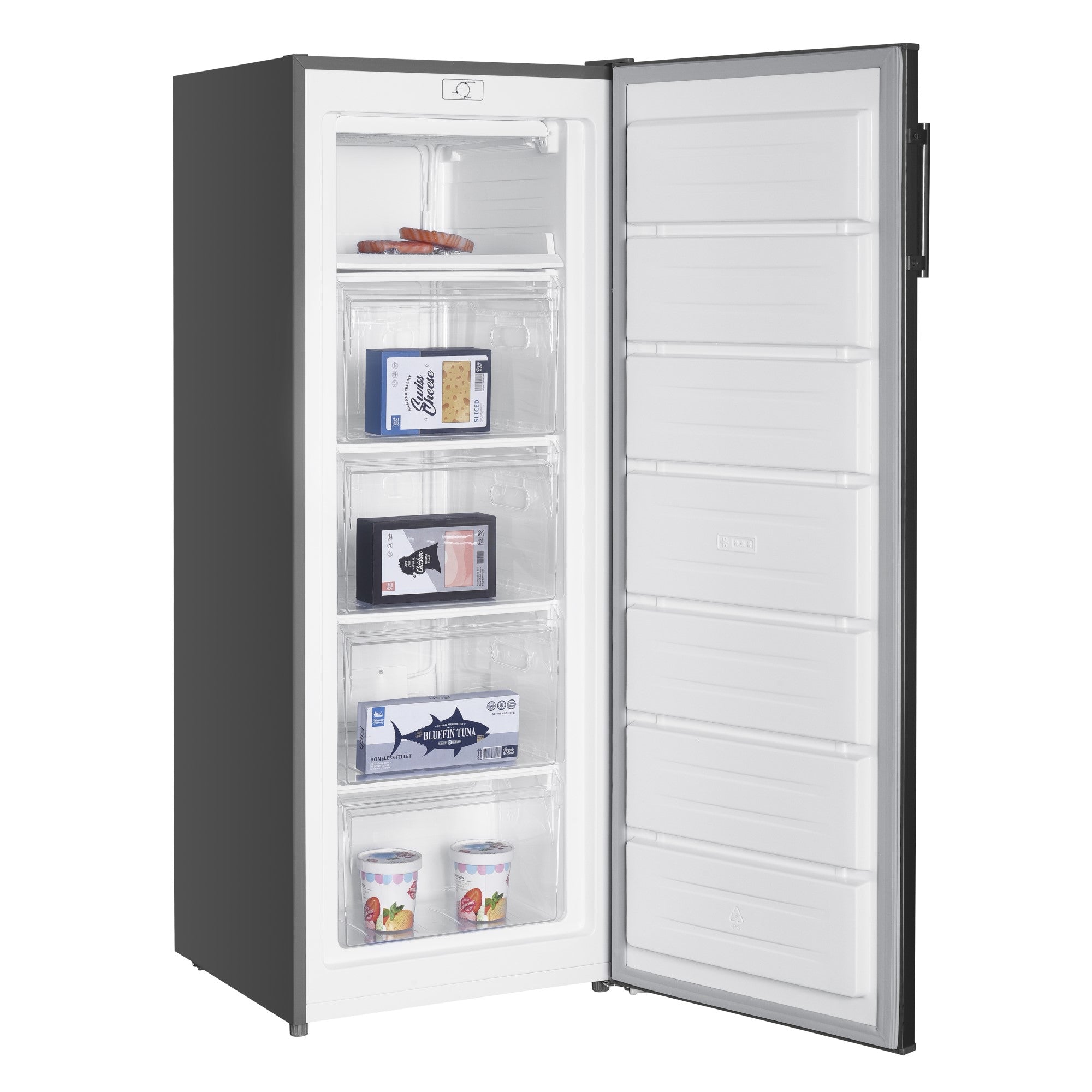 SPC Gefrierschrank H-GS3840, INOX, 168 L, D-Klasse, 5-J-Garantie