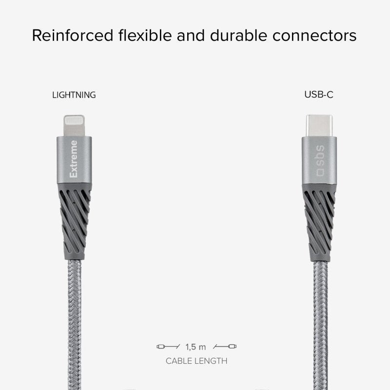 Cavo di ricarica SBS USB-C-AUF-Lightning Cavo in fibra aramidica
