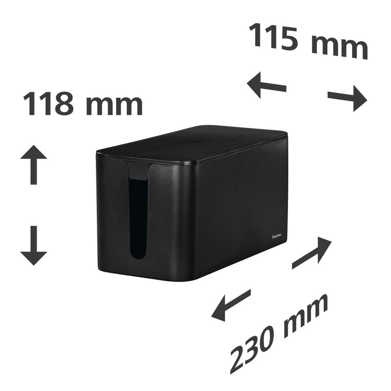 Hama Kabelbox Mini, 23.5 x 11.5 x 12 cm, schwarz