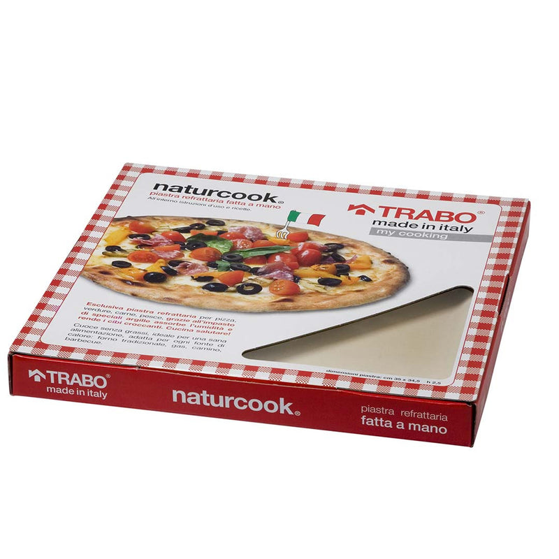 TRABO Pizzaschaufel und Backplatte Set, Naturpala Naturcook