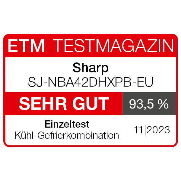 Sharp Cool / freezer combination SJ-NBA42DHXPB-EU, 366 L, B-Class