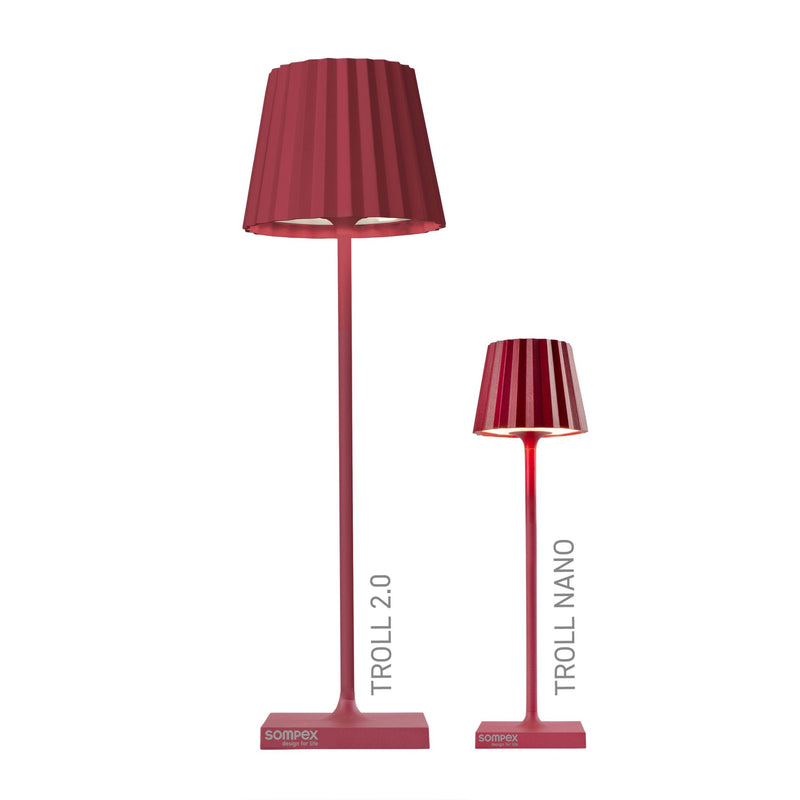 Lampe de table sompex troll nano rouge, 21 cm