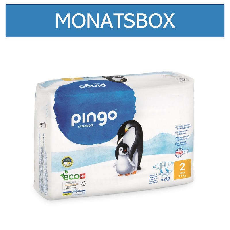 Pingo Pannolino mini 3–6 kg, scatola mensile 6x42 = 252 pezzi.