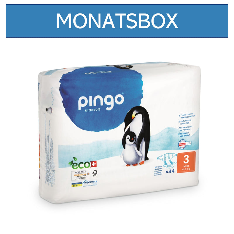 Pingo Windeln Midi 4–9 kg, Monatsbox 6x44=264 Stk.