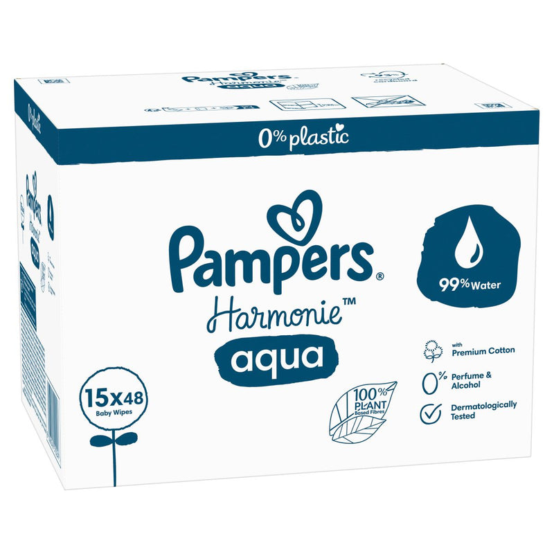 Pampers asciugamani per umidità per bambini Harmonie Aqua 15x