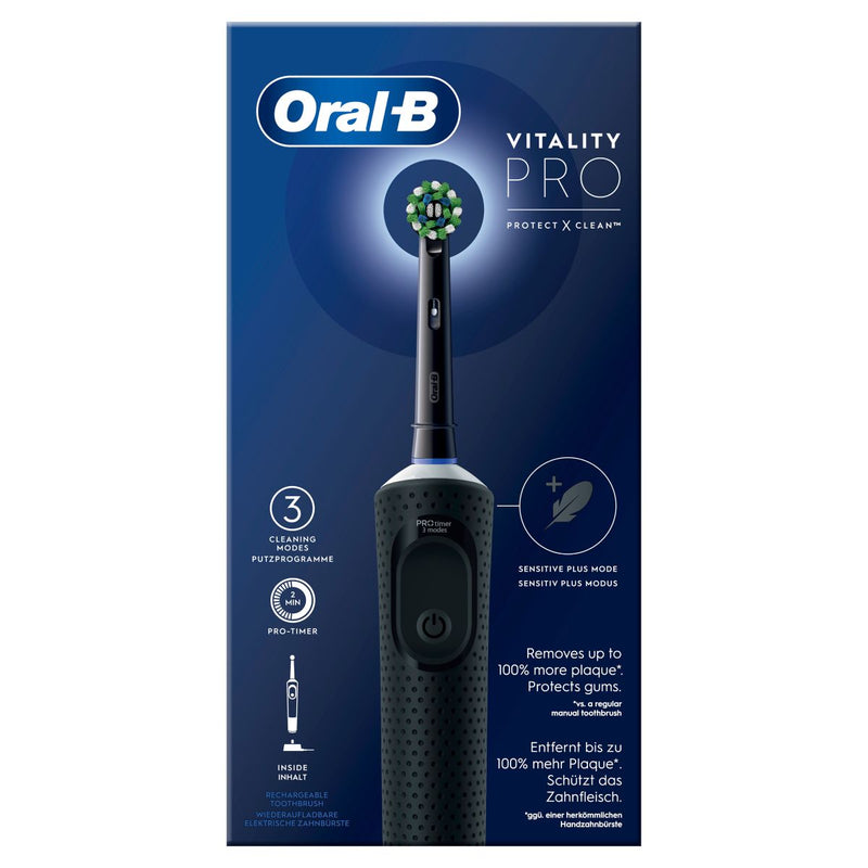 Brosse de dents électrique orale B Vitality Pro D103 Boîte à la plainte noire