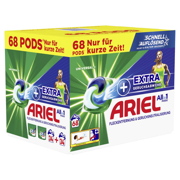 Ariel Waschmittel All-in-1 Pods Universal Extra Geruchsabwehr 2x34 - 68WL