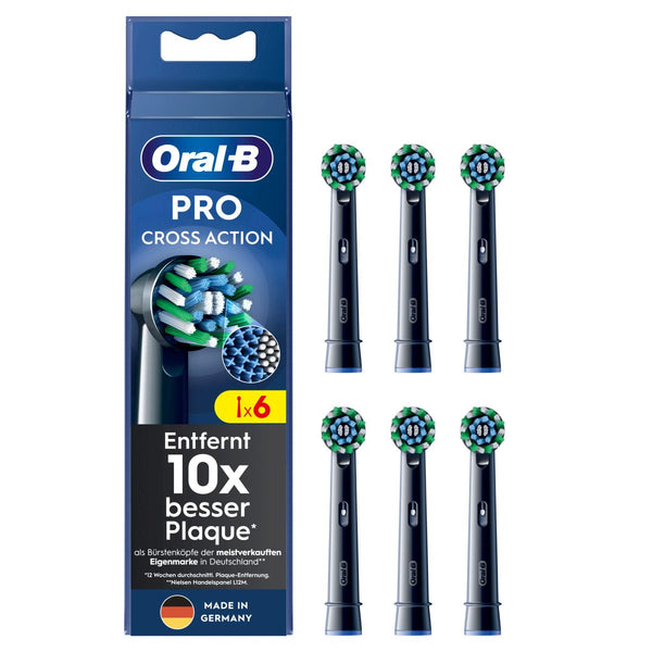Oral-B electric toothbrush on plug-in brushes per cross action black 6er