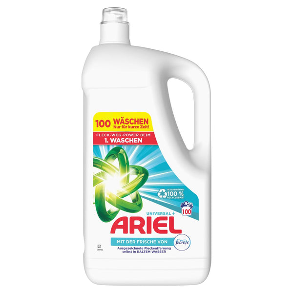 Ariel Detergent Liquid Febreze 5L - 100WL