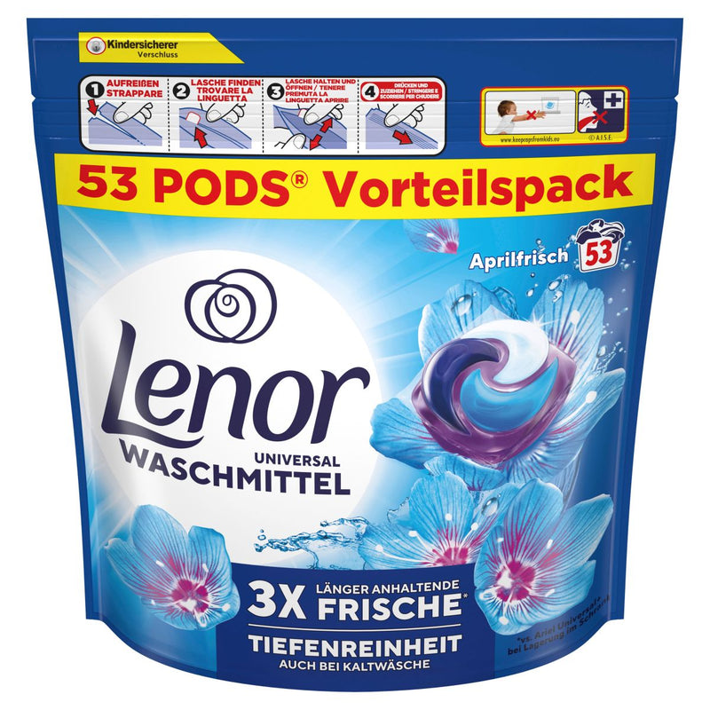 Lenor detergent all-in-1 pods April Frisch 53Wl