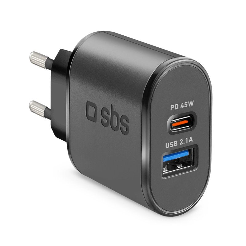 Chargeur de voyage SBS Charger 1 USB 2.1A + 1 USB-C