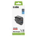 SBS Ladegerät Travel charger 1 USB 2.1A + 1 USB-C