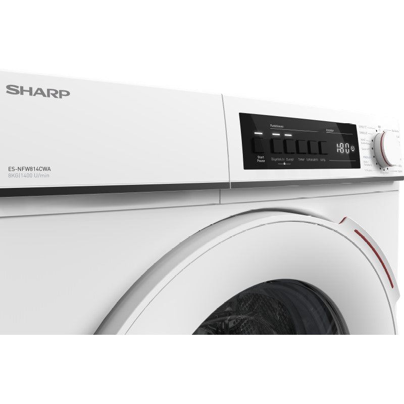 Sharp Machine à laver 8 kg ES-NFW814CWA-DE, Classe A