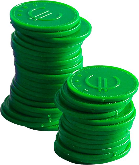Monete di pegni Hendi 100 pezzi verdi, Ø25mm