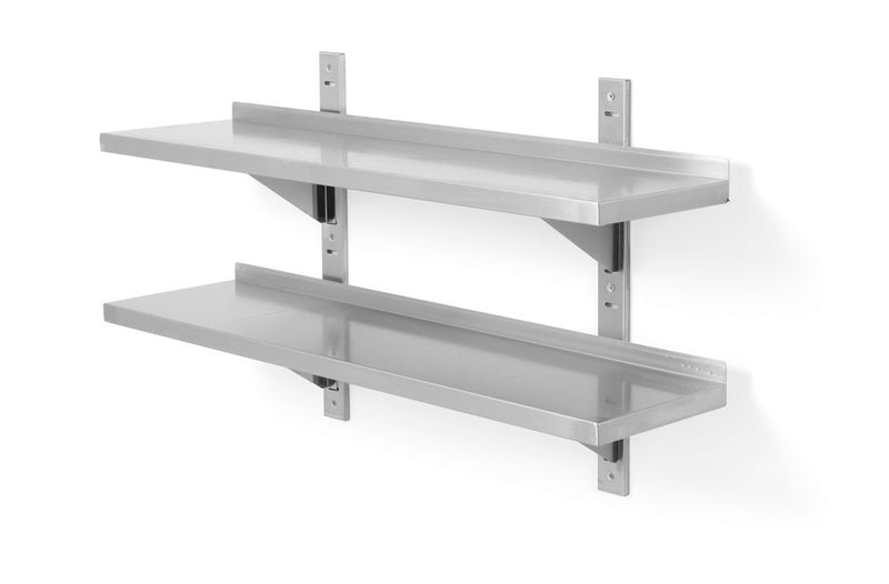 Hendi stainless steel furniture with two steel rails 1400x300x600mm