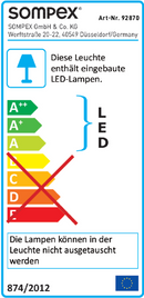 Sompex Stehlampe MESA 42cm