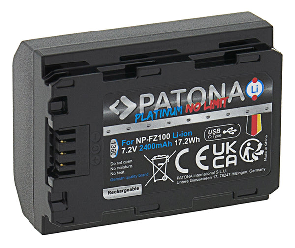 Patona Platinum Sony NP-FZ100 USB-C Platinum Akku Sony NP-FZ100 USB-C