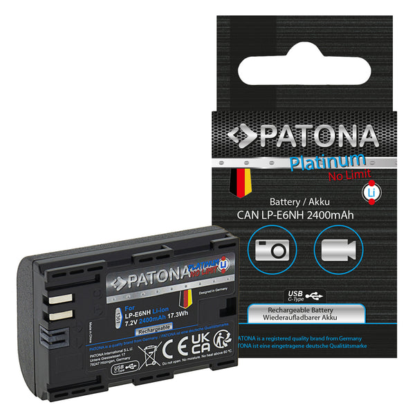 Patona Platinum Canon LP-E6NH USB-C INP. Platinum Canon LP-E6NH USB-C INP.