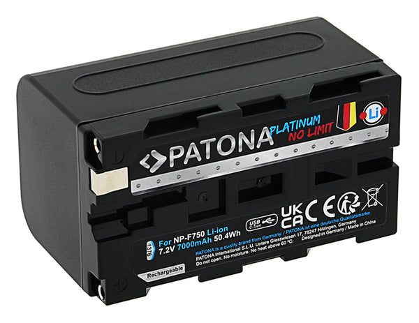 Patona Platinum Sony NP-F750 USB-C Platinum Akku Sony NP-F750 USB-C