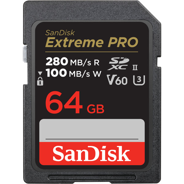 SANDISK EXTROLRO SDXC-II 64GB V60 Extreme SDXC-II 64 Go V60
