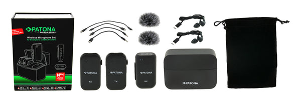 Patona wireless microphone set DSLR/ Phone wireless microphone set DSLR/ Phone