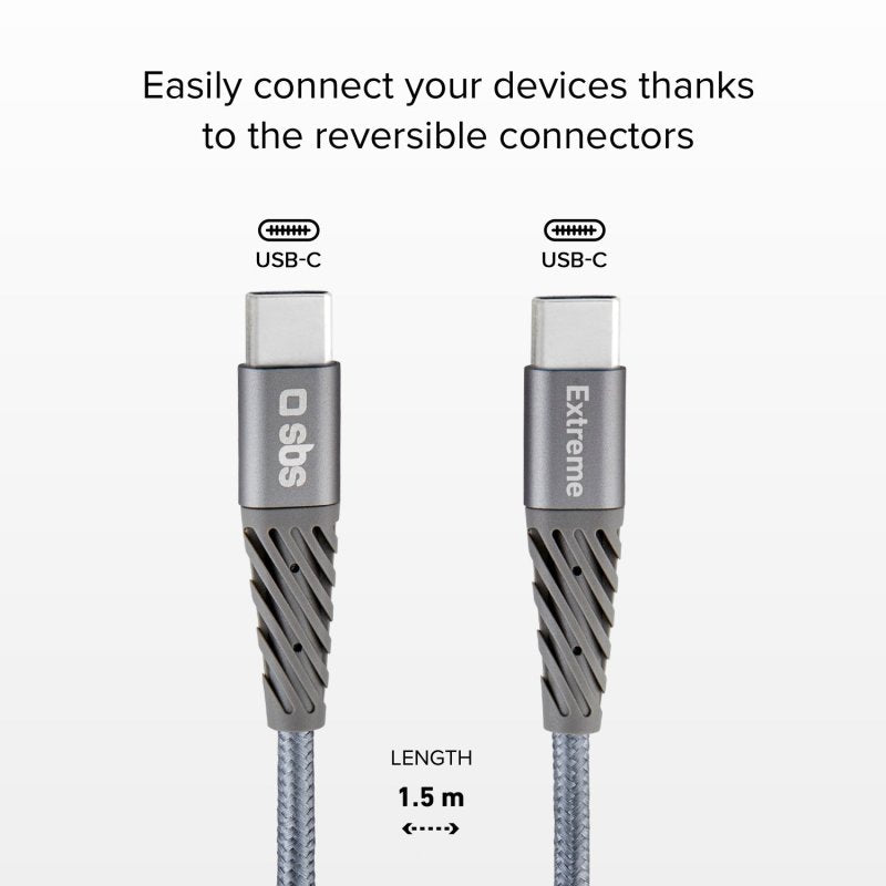 SBS Ladekabel USB-C-auf-USB-C-Kabel Aramidfaser