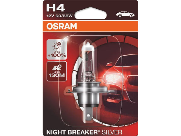 OSRAM Ersatzlampe Night Breaker Silver H4 12V 60/55W P43t