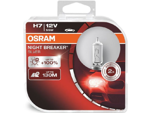 OSRAM Ersatzlampe Night Breaker Silver Duobox H7 12V 55W