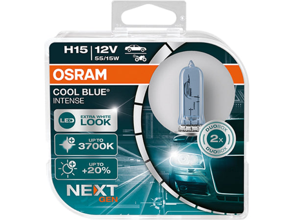 OSRAM replacement luminoid Cool Blue Intense H15 Duobox 12V 55/15W