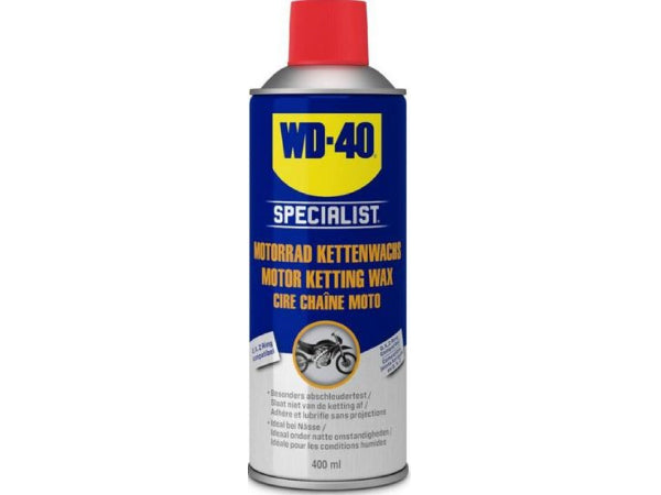 WD-40 body care spec. Motorbike chain wax spray can