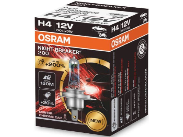 OSRAM Halogen - Autolampe Night Breaker 200 H4/12V/60/55W/P43t