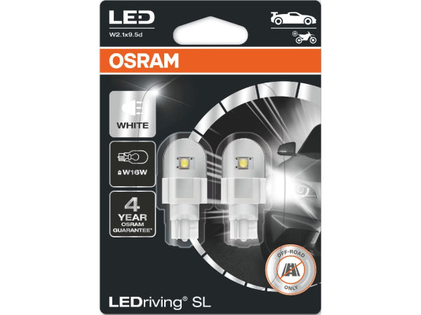 OSRAM Ersatzlampe LEDriving White 12V W16W Doppelblister