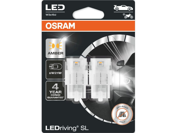 OSRAM Ersatzlampe LEDriving Amber 12V W21W Doppelblister