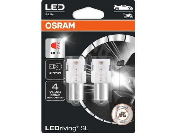 OSRAM Ersatzlampe LED Retrofit Red 12V P21W Doppelblister