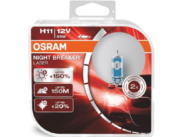 OSRAM Ersatzlampe Laser Duobox H11 12V 55W PGJ19-2