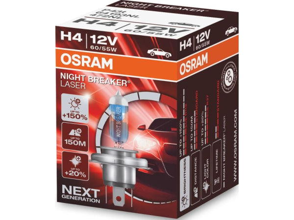 OSRAM replacement luminoid Night Breaker Laser H4 12V 60/55W P43T