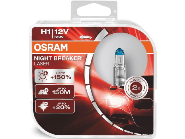 OSRAM replacement luminance Night Breaker Laser Duobox H1/12V/55W/P1