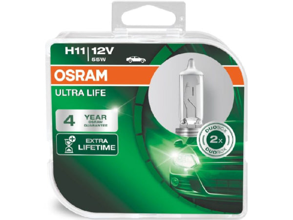 OSRAM Ersatzlampe Ultra Life Duobox H11 12V 55W PGJ19-2