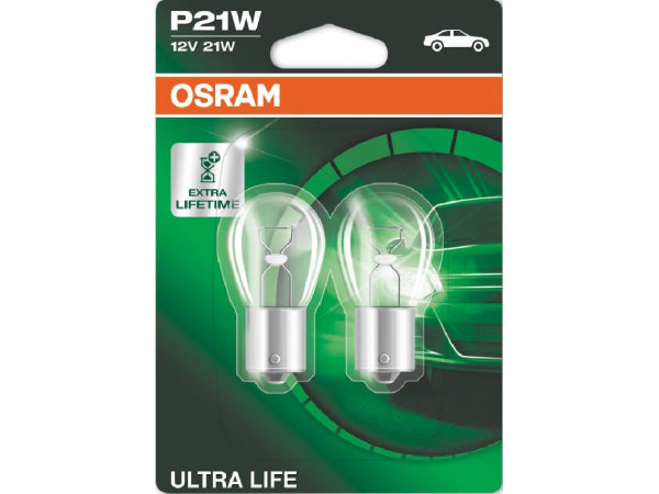 OSRAM Ersatzlampe ULTRA LIFE P21W 12V 21W BA15s