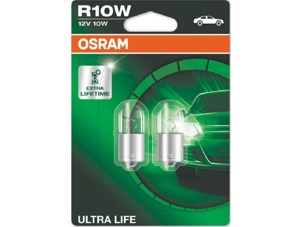 OSRAM Ersatzleuchtmittel Glühlampe ULTRA LIFE R10W 12V 10W BA15s