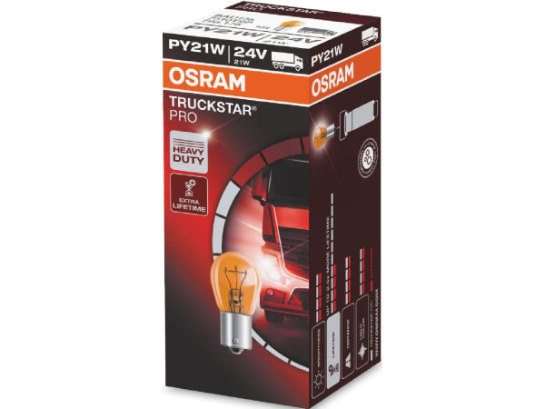 OSRAM Ersatzlampe TRUCKSTAR PRO PY21W 24V 21W BAU15s