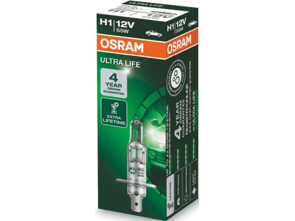 OSRAM Ersatzleuchtmittel Glühlampe H1 ULTRA LIFE 12V 55W P14,5s