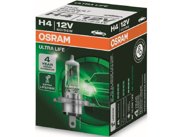 OSRAM Ersatzlampe H4 ULTRA LIFE 12V 60/55W P43t