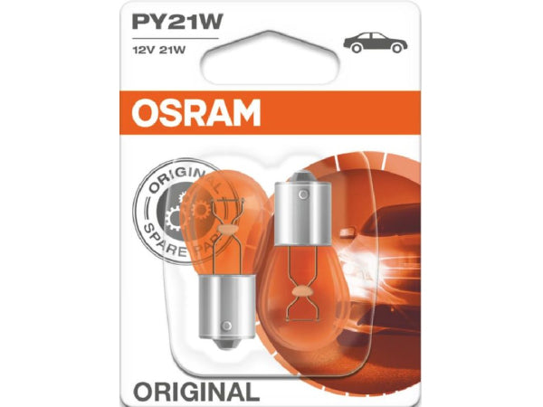 OSRAM replacement lamp light bulb yellow 12V 21W Bau15s / Blister VPE 2