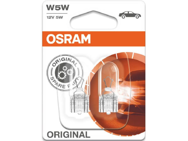 Osram replacement lamp glass base lamp 12V 5W W2.1x9.5D / Blister VPE 2